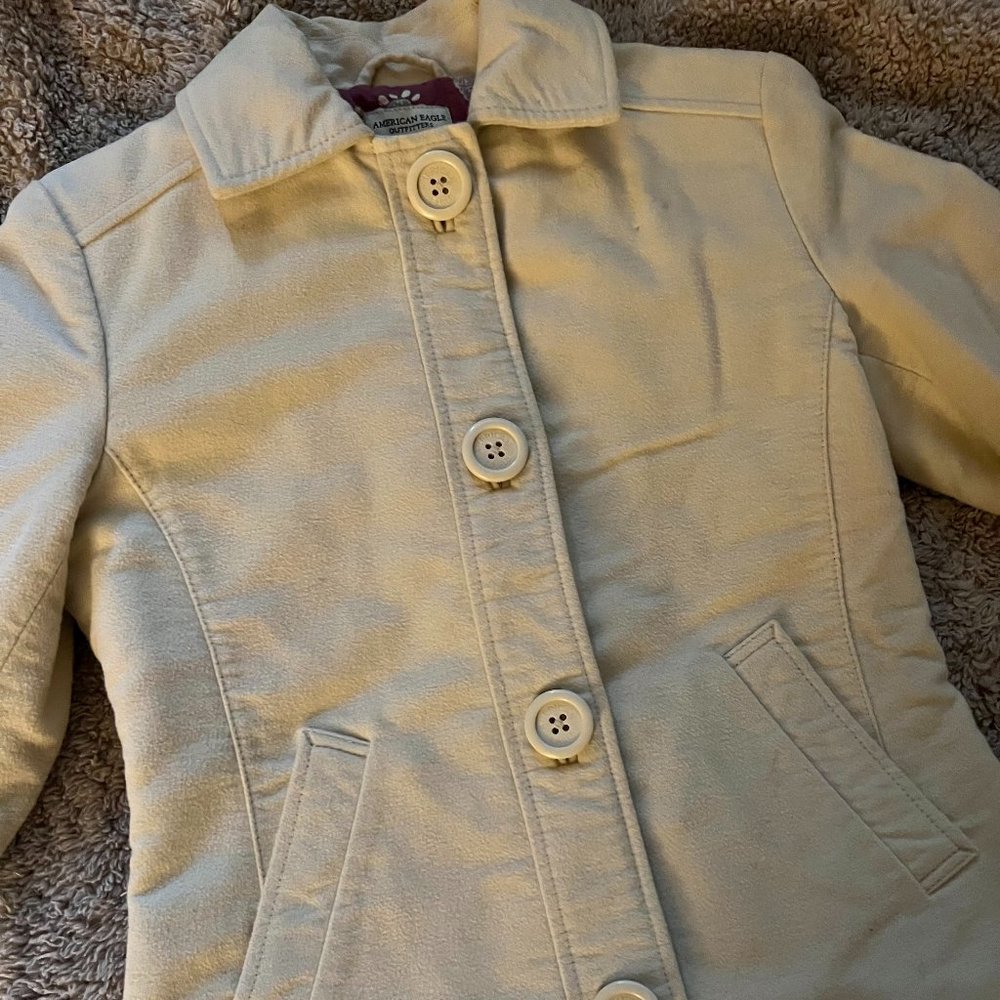 AMERICAN EAGLE Women's XSmall Cream Jacket -  Authentic 60s Vintage Style!